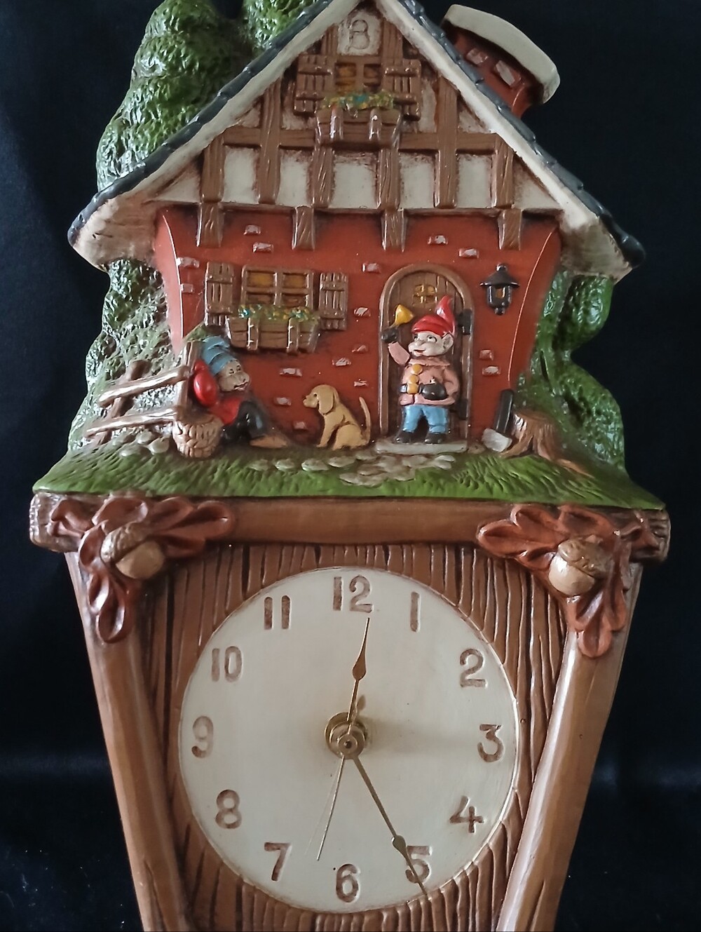 Vintage Ceramic Elf House Clock